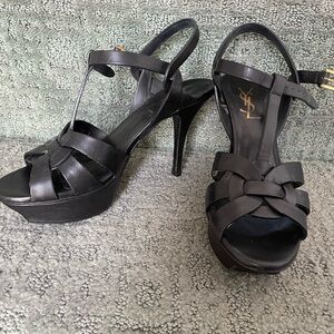 YSL Yves Saint Laurent tribute platform heel sandals